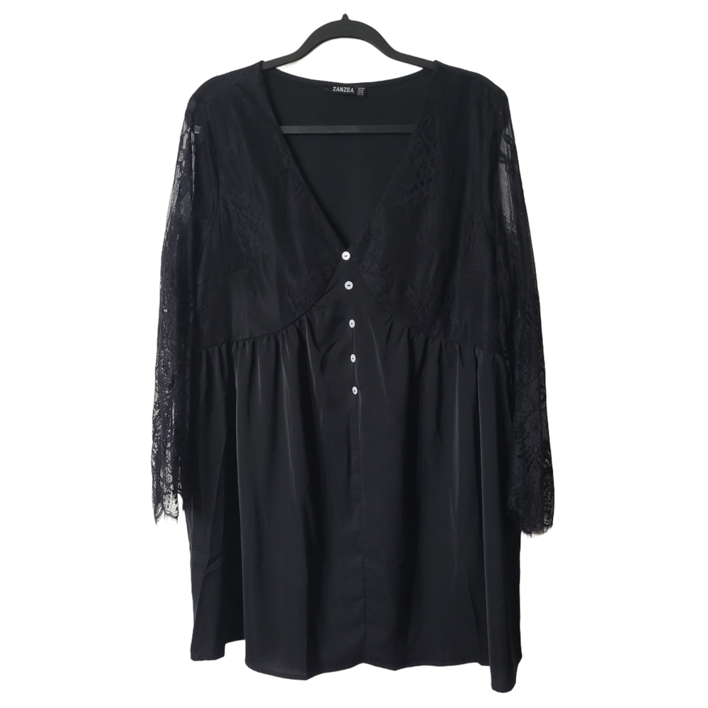 Zanzea Classic Black Empire Dress Size XXL